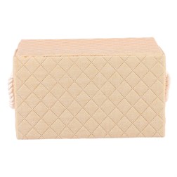 Koš látkový - krabice s uchy a víkem, nízký, béžový