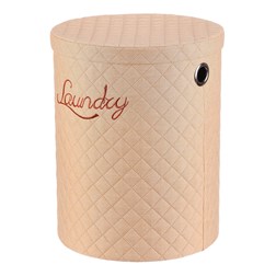 Koš prádelní - látka, kulatý, béžový, cena za sadu 5 ks