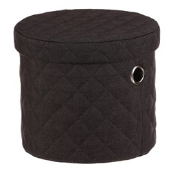 Koš prádelní - látka, kulatý, černý, cena za sadu 5 ks