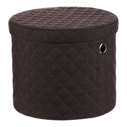 Koš prádelní - látka, kulatý, černý, cena za sadu 5 ks