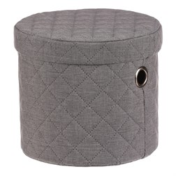 Koš prádelní - látka, kulatý, šedý, cena za sadu 5 ks