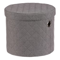 Koš prádelní - látka, kulatý, šedý, cena za sadu 5 ks