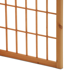 Paraván dřevěný 3 dílný, masiv smrk, bílá netkaná textilie, přírodní odstín