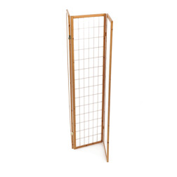 Paraván dřevěný 3 dílný, masiv smrk, bílá netkaná textilie, přírodní odstín