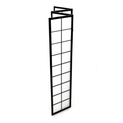 Paraván dřevěný 4 dílný, masiv smrk, bílá netkaná textilie, černý matný lak