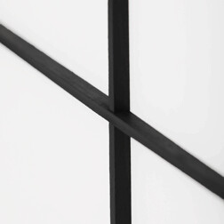 Paraván dřevěný 4 dílný, masiv smrk, bílá netkaná textilie, černý matný lak