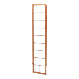 Paraván dřevěný 4 dílný, masiv smrk, bílá netkaná textilie, přírodní odstín