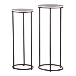 Stojan na květiny - kov, břidlicová deska, cena za sadu 2 ks