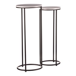 Stojan na květiny - kov, břidlicová deska, cena za sadu 2 ks