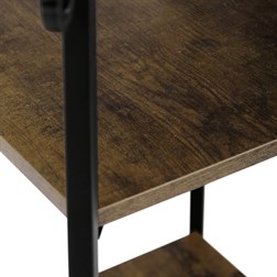 Věšák se 4 policemi, dekor staré dřevo, MDF, černý lak