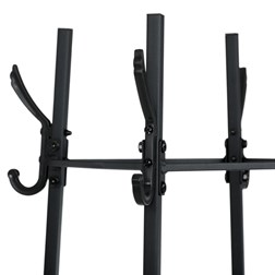 Věšák se 4 policemi, dekor staré dřevo, MDF, černý lak