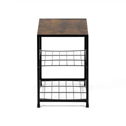 Botník, 2 police, MDF, dekor staré dřevo sonoma, černý kov