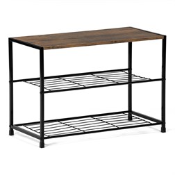 Botník, 2 police, MDF, dekor staré dřevo sonoma, černý kov