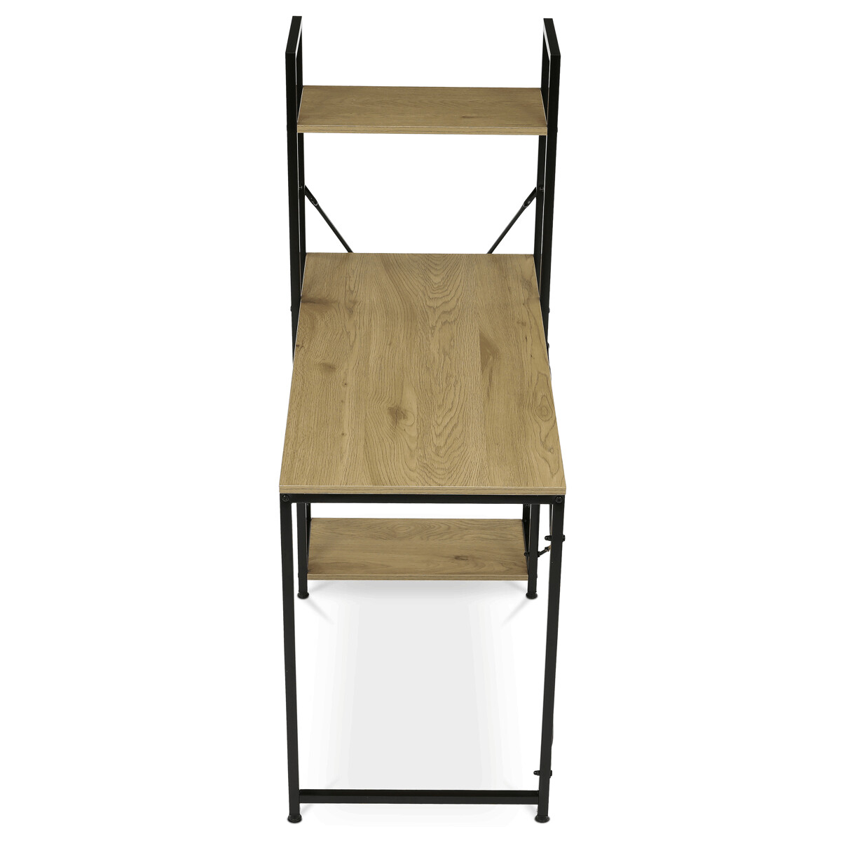 Pracovný stôl s regálom MDF/kov GD-512 Hnedá