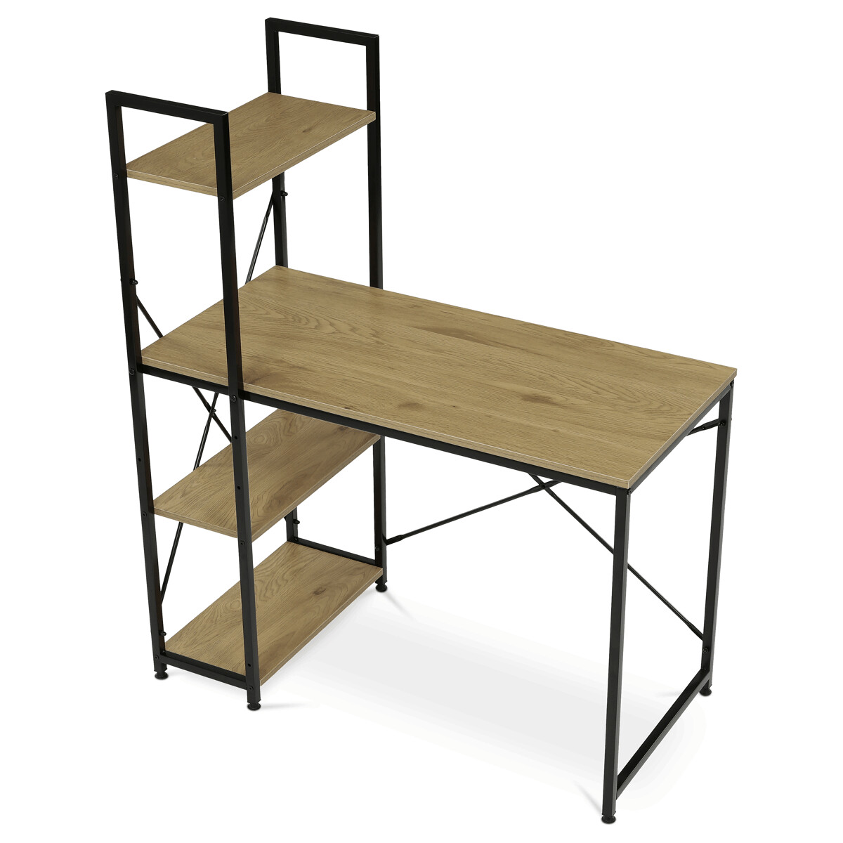 Pracovný stôl s regálom GD-512 OAK Hnedá