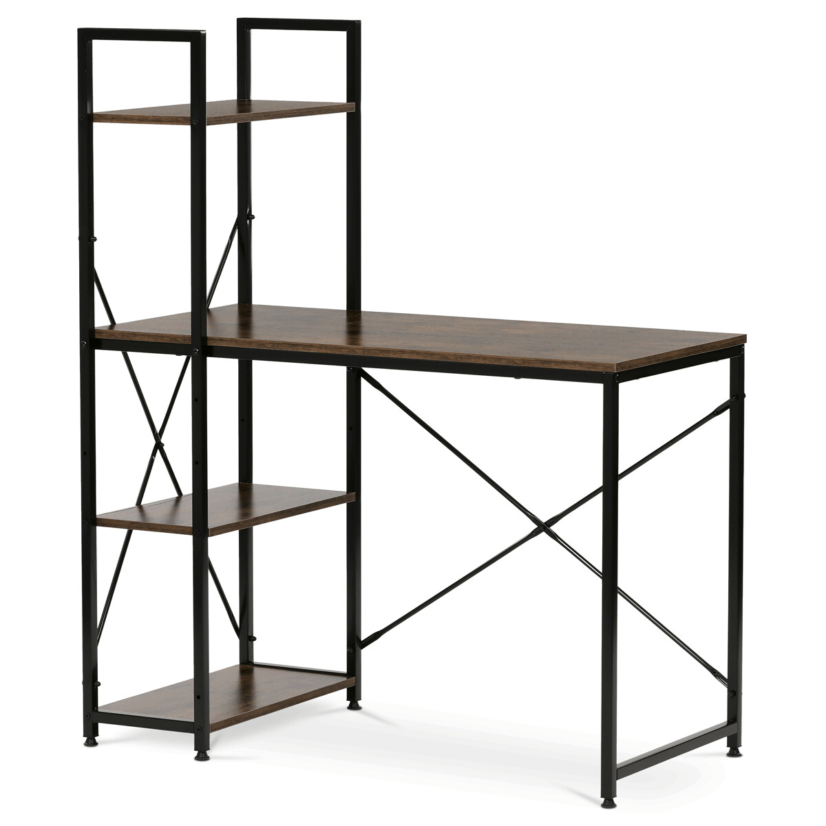 Pracovný stôl s regálom MDF/kov GD-512 Hnedá