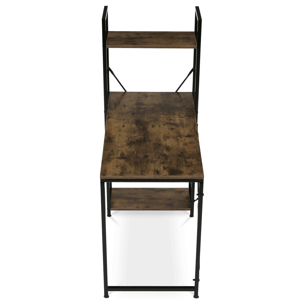 Pracovný stôl s regálom MDF/kov GD-512 Hnedá