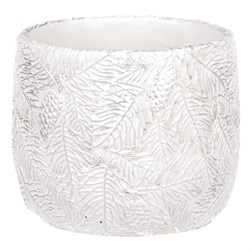 Obal betonový-sada 2ks, motiv jehličí, bílo-stříbrné.