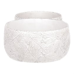 Obal betonový- kulatý, sada 2ks, motiv jehličí, bílo-stříbrné.