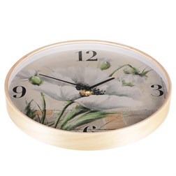 Hodiny nástěnné, MDF s dřevěným rámem, 40cm.