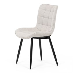 Židle jídelní, béžová látka, černé kovové nohy