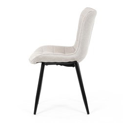 Židle jídelní, béžová látka, černé kovové nohy