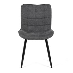 Židle jídelní, šedá látka, černé kovové nohy