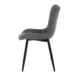 Židle jídelní, šedá látka, černé kovové nohy