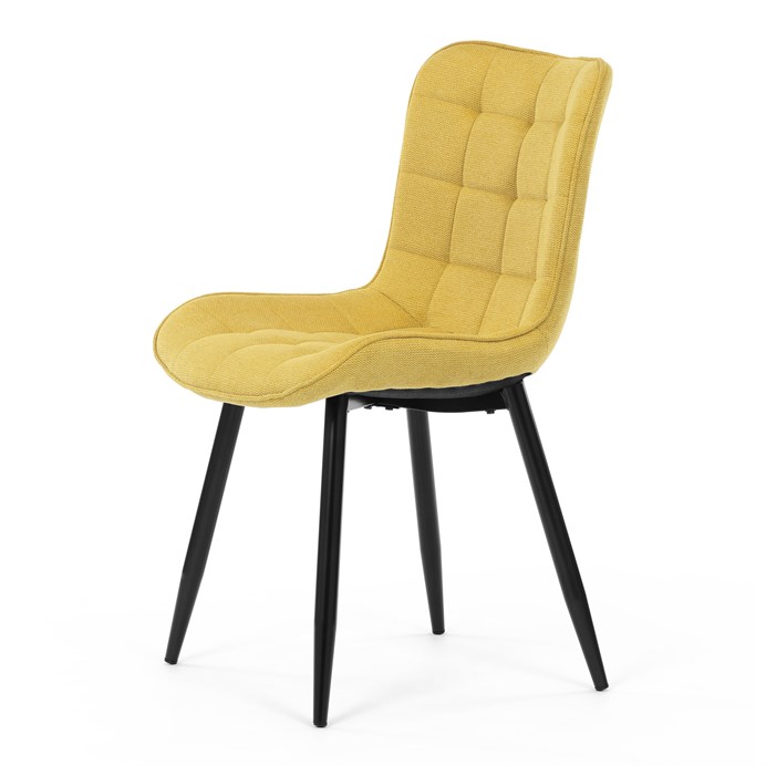 Jedálenská stolička, žltá, látka, HC-462 YEL2