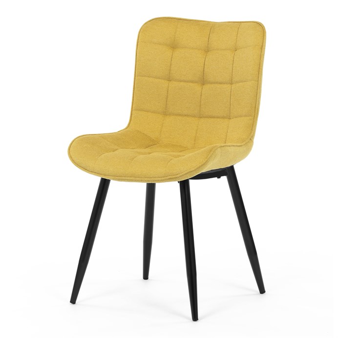 Jedálenská stolička, žltá, látka, HC-462 YEL2