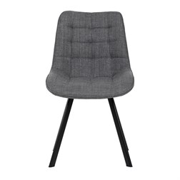 Židle jídelní, šedá látka, nohy černý kov