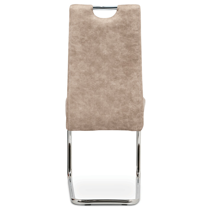 Jedálenská stolička, krémová látka COWBOY,kov chrom HC-483 CRM3