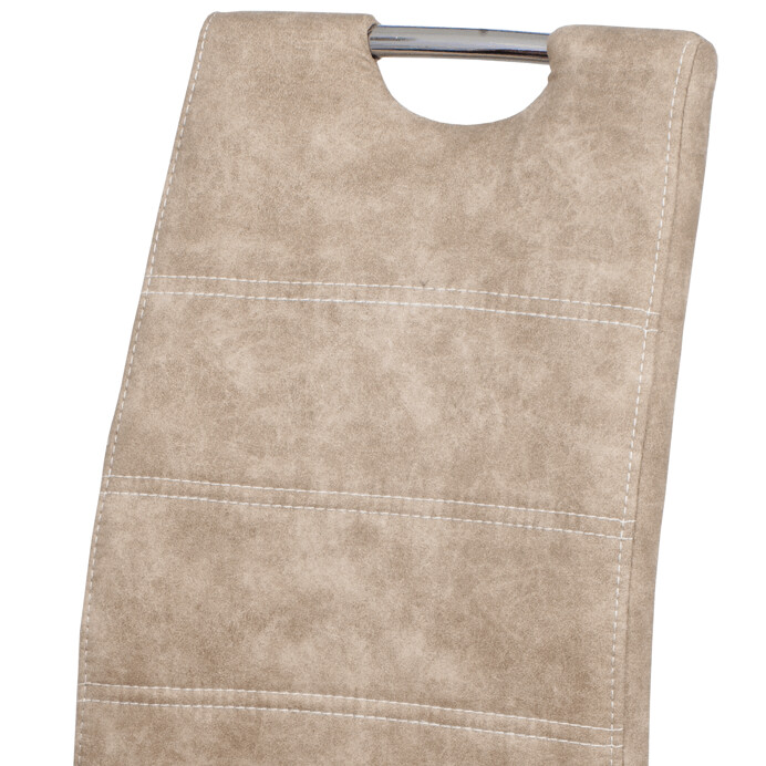 Jedálenská stolička, krémová látka COWBOY,kov chrom HC-483 CRM3