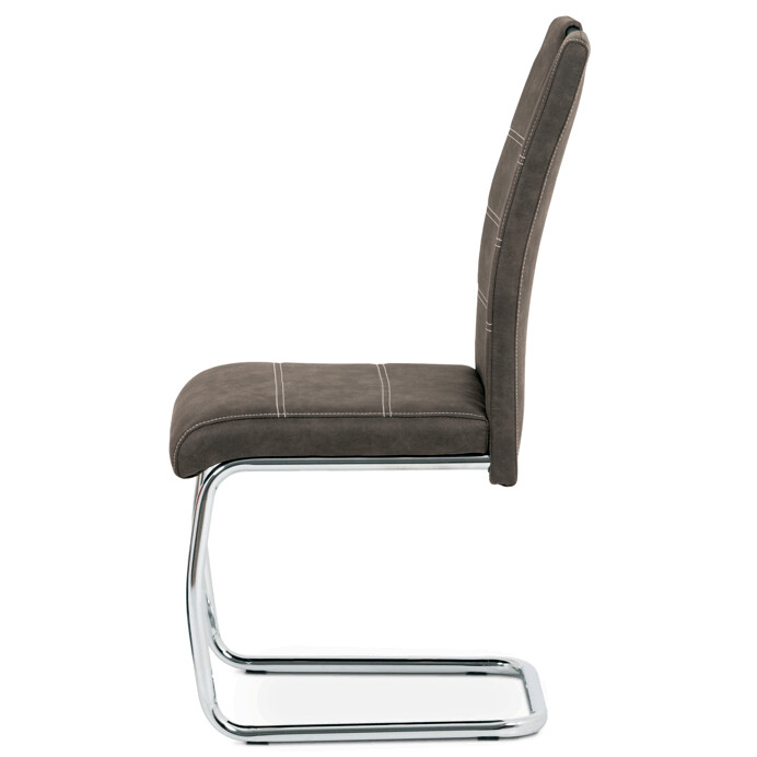 Jedálenská stolička, antracitová látka COWBOY, kov chrom HC-483 GREY3