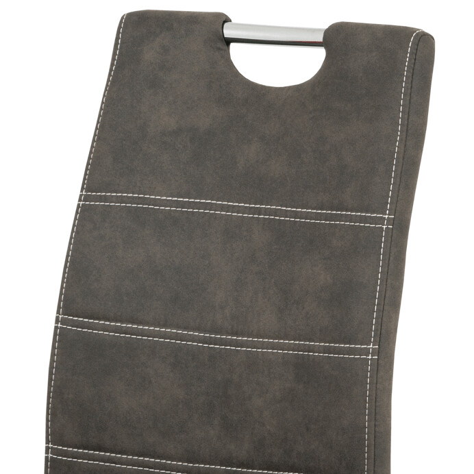 Jedálenská stolička, antracitová látka COWBOY, kov chrom HC-483 GREY3