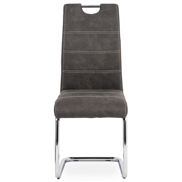 Jedálenská stolička, antracitová látka COWBOY, kov chrom HC-483 GREY3