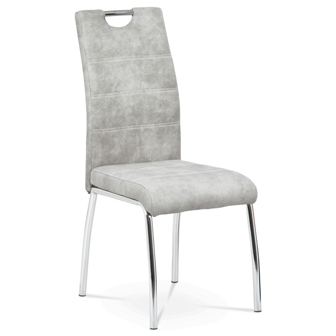 Jedálenská stolička látka strieborná COWBOY / chrom HC-486 SIL3