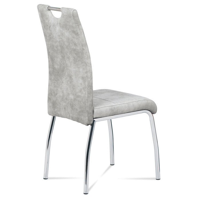 Jedálenská stolička látka strieborná COWBOY / chrom HC-486 SIL3