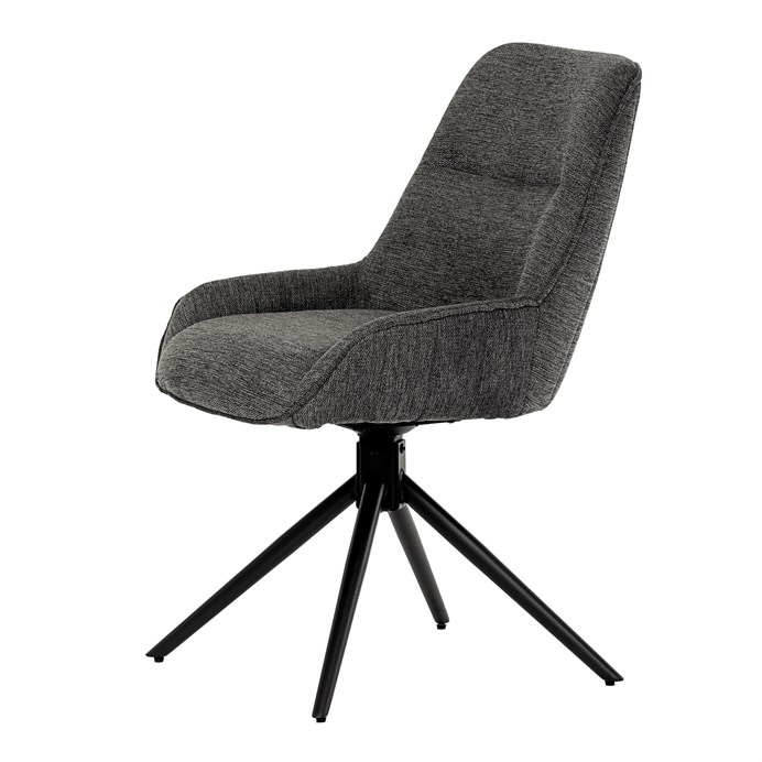 Jedálenská stolička a Konferenčný, tmavo šedá látka, čierne kovové nohy, HC-535 GREY2