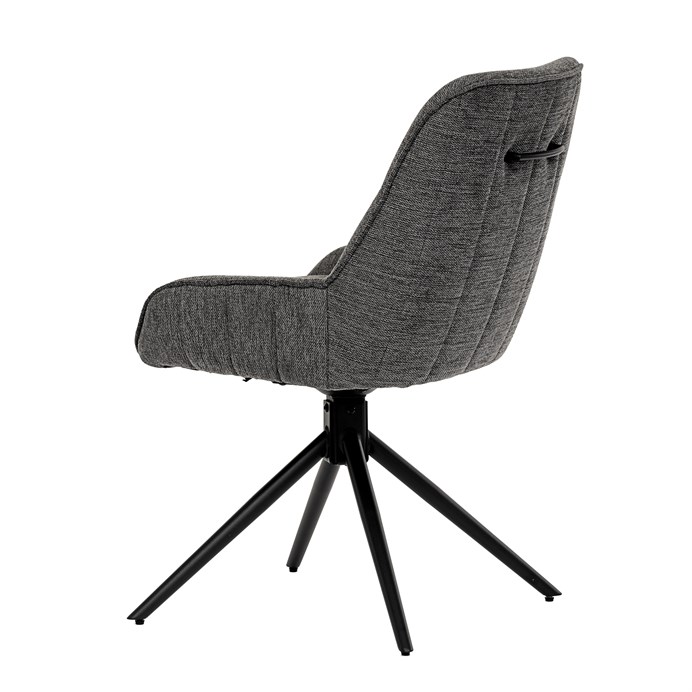 Jedálenská stolička a Konferenčný, tmavo šedá látka, čierne kovové nohy, HC-535 GREY2