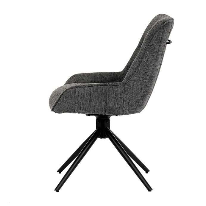 Jedálenská stolička a Konferenčný, tmavo šedá látka, čierne kovové nohy, HC-535 GREY2