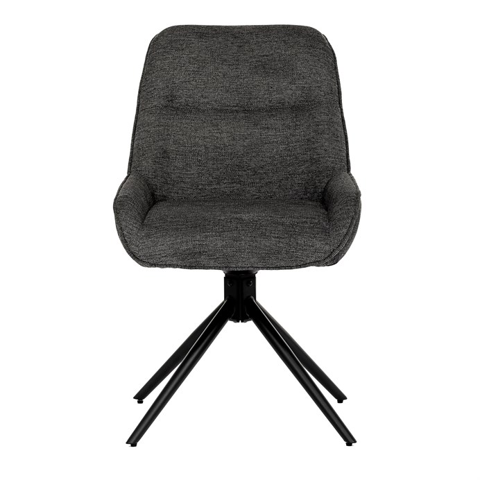 Jedálenská stolička a Konferenčný, tmavo šedá látka, čierne kovové nohy, HC-535 GREY2