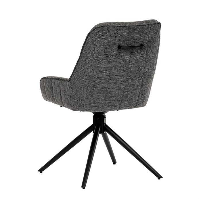 Jedálenská stolička a Konferenčný, tmavo šedá látka, čierne kovové nohy, HC-535 GREY2