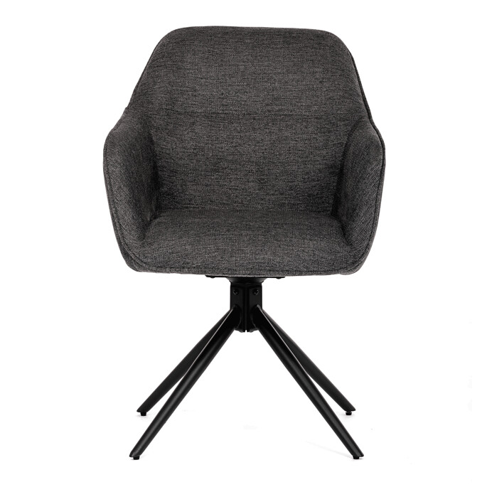 Jedálenská stolička a Konferenčný, tmavo šedá látka, čierne kovové nohy,  HC-536 GREY2