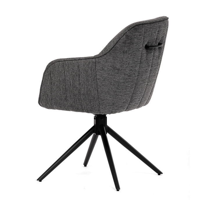 Jedálenská stolička a Konferenčný, tmavo šedá látka, čierne kovové nohy,  HC-536 GREY2