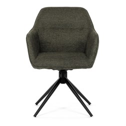 Židle jídelní a konferenční, zelená látka, černé kovové nohy, otočný mechanismus