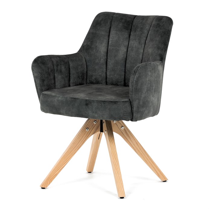 Jedálenská stolička, zelená, zamatová látka, HC-D7188 GRN4