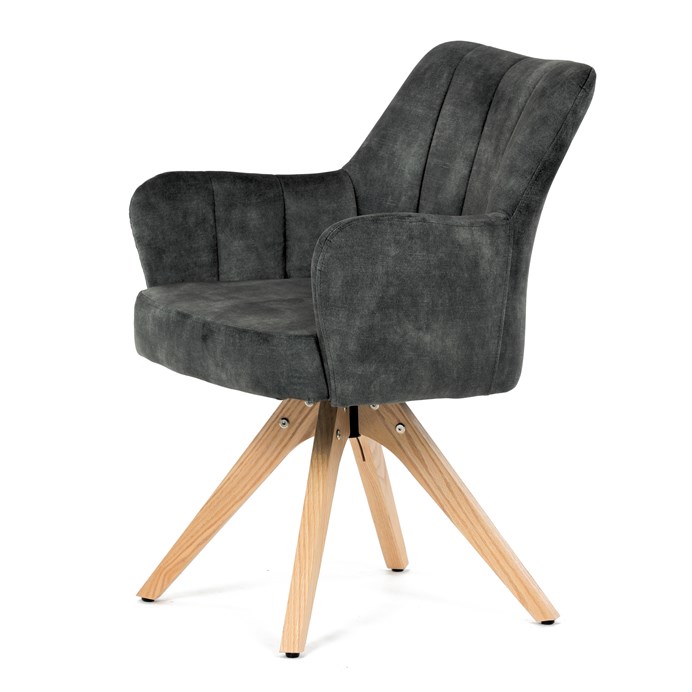 Jedálenská stolička, zelená, zamatová látka, HC-D7188 GRN4