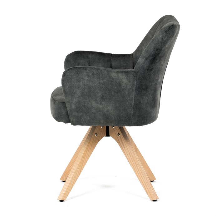 Jedálenská stolička, zelená, zamatová látka, HC-D7188 GRN4