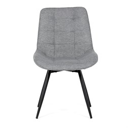 Židle jídelní, šedá látka, černý kov, otočný mechanismus 90°/90° (L/P) - funkce reset